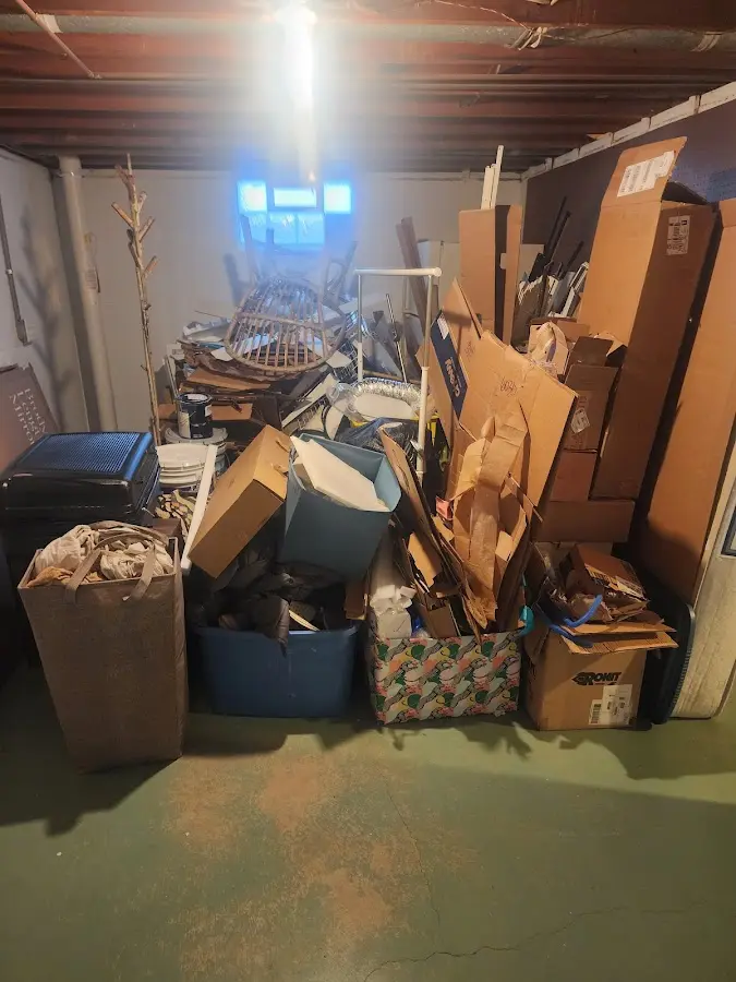 Roll-off dumpster container at job site for 20 Yard Dumpster Rental in Pittston